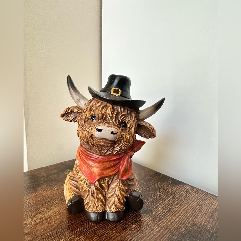 Hobby Lobby Highland Cow with Cowboy Hat & Bandana